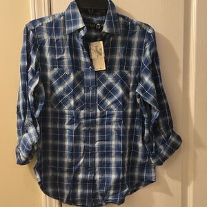 Ralph Lauren Blue Checkered Casual Shirt